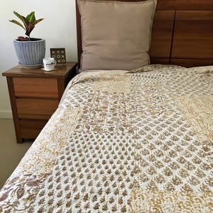 Floral Patchwork Kantha Quilt / Bedspread