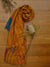 Summer Orange Kantha Silk Sari Scarf