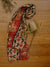 Candy Red Kantha Silk Sari Scarf