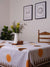 Handblock Printed Table Cloth - Contemporary Orange & Brown Polka Dot