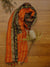 Forest Orange Kantha Silk Sari Scarf